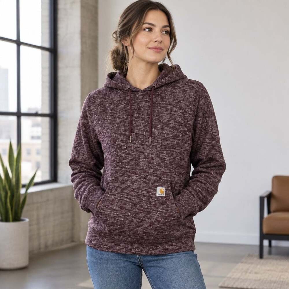 Carhartt Women's Newberry Hoodie Size M (8/10) Plum Relaxed Fit